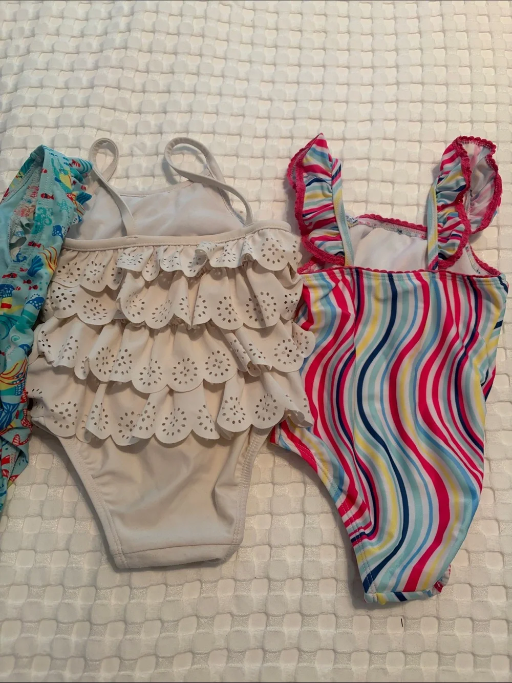 GAP Girls One-Piece Swimsuit - Multicolor Floral, Aqua, Cream, Rainbow